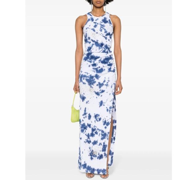 New DES PHEMMES Crystal-Embellished Tie-Dye Maxi Dress Women’s SIZE 2 (38) - Picture 2 of 15